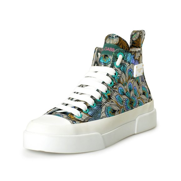 Dolce & Gabbana Women's High Top Floral Print Athletic Sneakers Shoes US 6 IT 36 - Picture 1 of 9